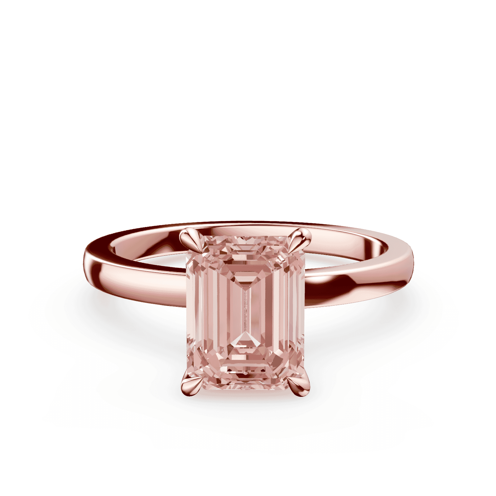 rose gold diamond dress rings Emerald Cut Pink Ring rose gold diamond ring