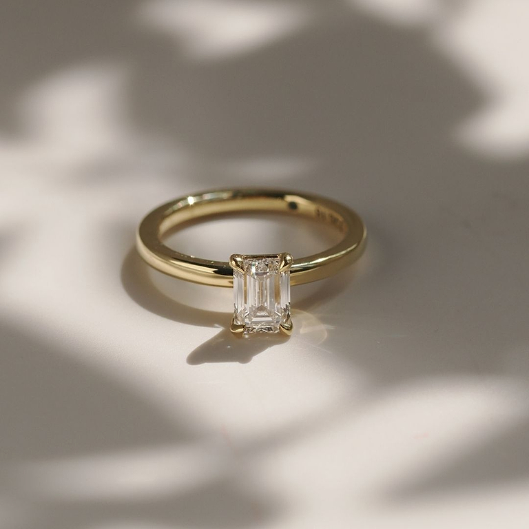 Emerald Cut 0.77ct Solitaire Ring