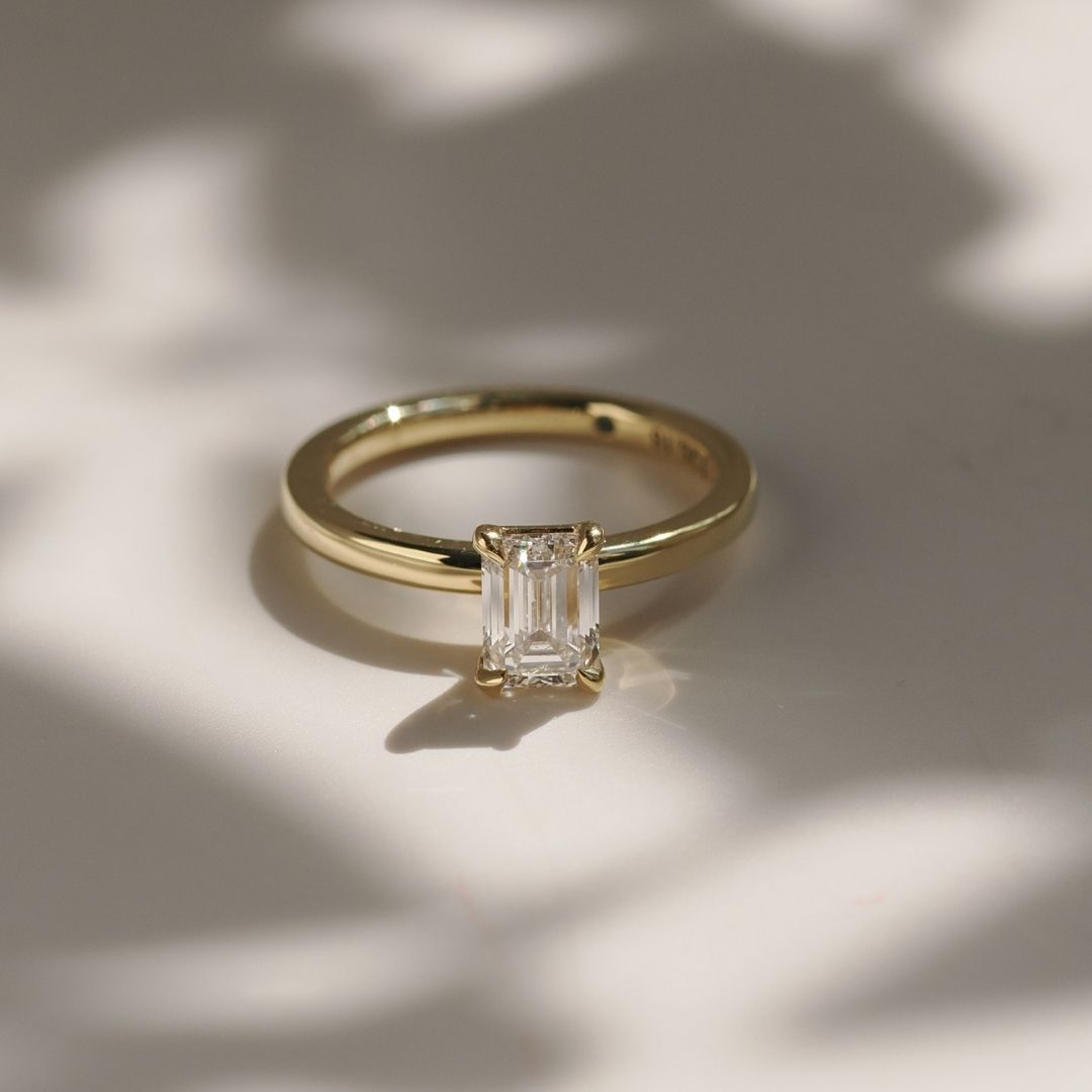 Emerald Cut 0.77ct Solitaire Ring