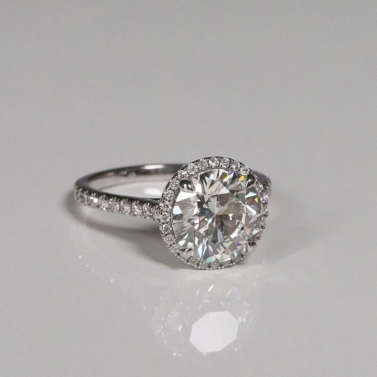 Round 4.05ct Halo Luxe Pave Ring