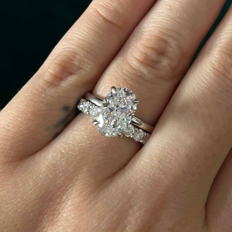 SOLD Oval 3.01ct D VS1 GIA Lab Diamond Hidden Halo Solitaire