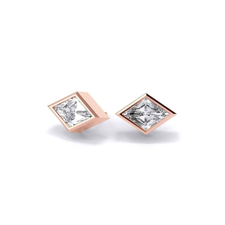 Geometric Lozenge Lab Diamond Studs