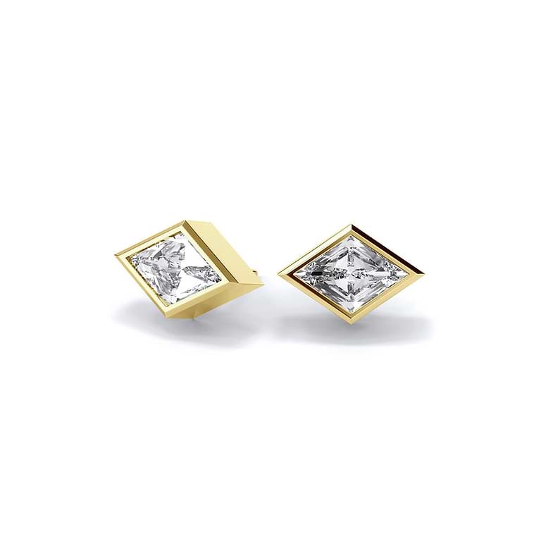 Geometric Lozenge Lab Diamond Studs
