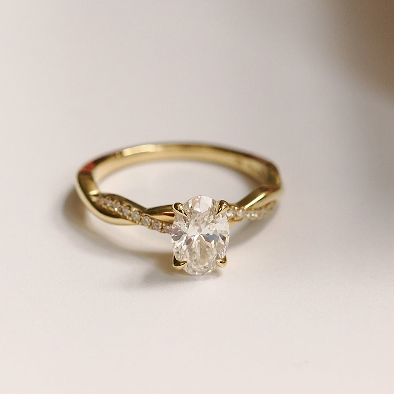 SOLD Oval Cut 1.16ct Twisted Diamond Ring