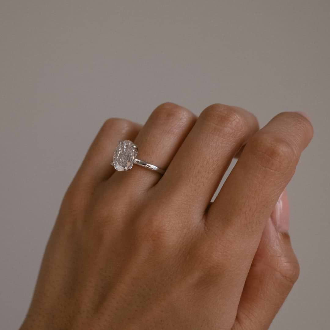 SOLD Oval 3.01ct D VS1 GIA Lab Diamond Hidden Halo Solitaire