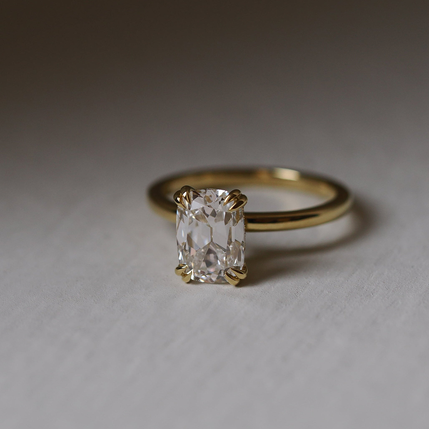 SOLD Old Mine Cut 2.41ct Lab Diamond Hidden Halo Ring