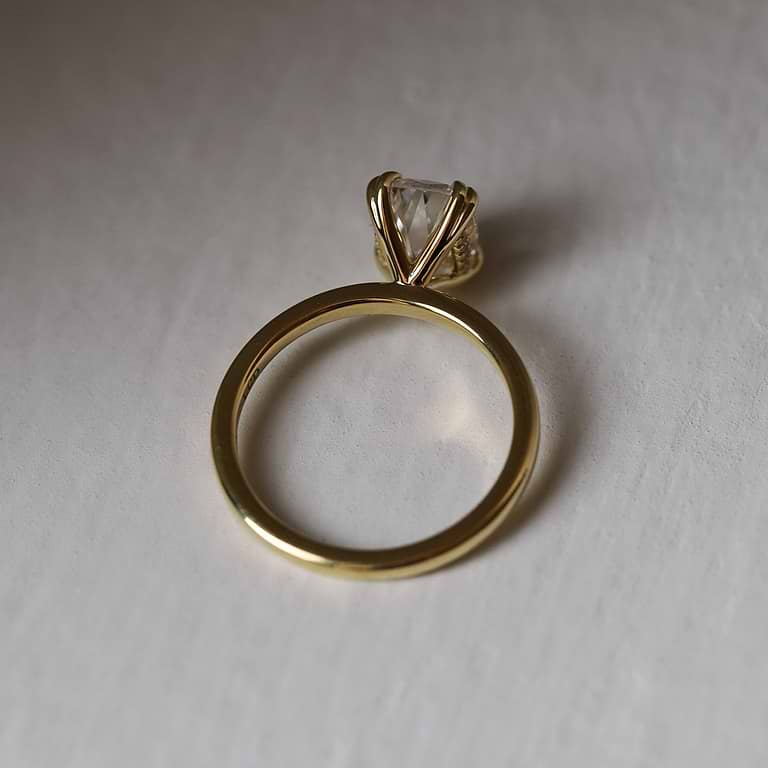 SOLD Old Mine Cut 2.41ct Lab Diamond Hidden Halo Ring