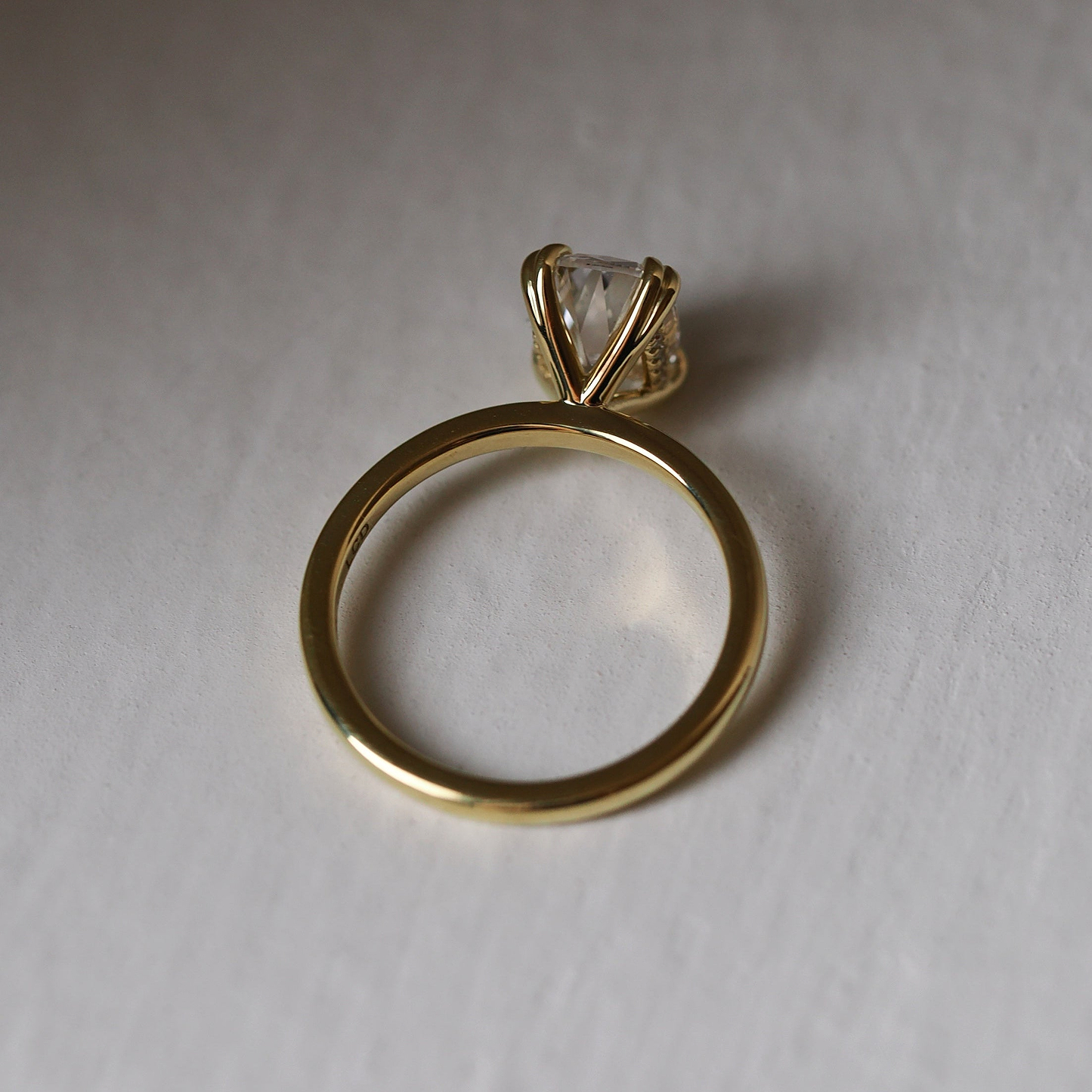 SOLD Old Mine Cut 2.41ct Lab Diamond Hidden Halo Ring