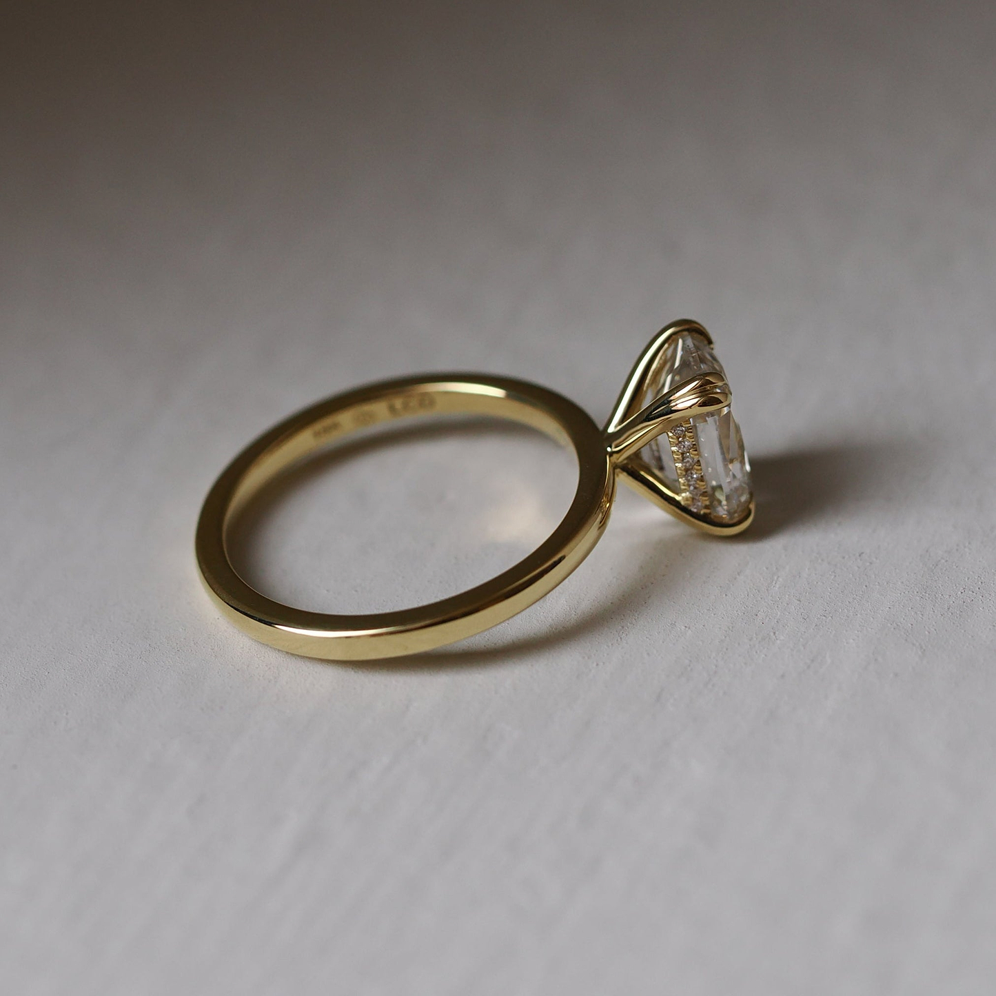 SOLD Old Mine Cut 2.41ct Lab Diamond Hidden Halo Ring