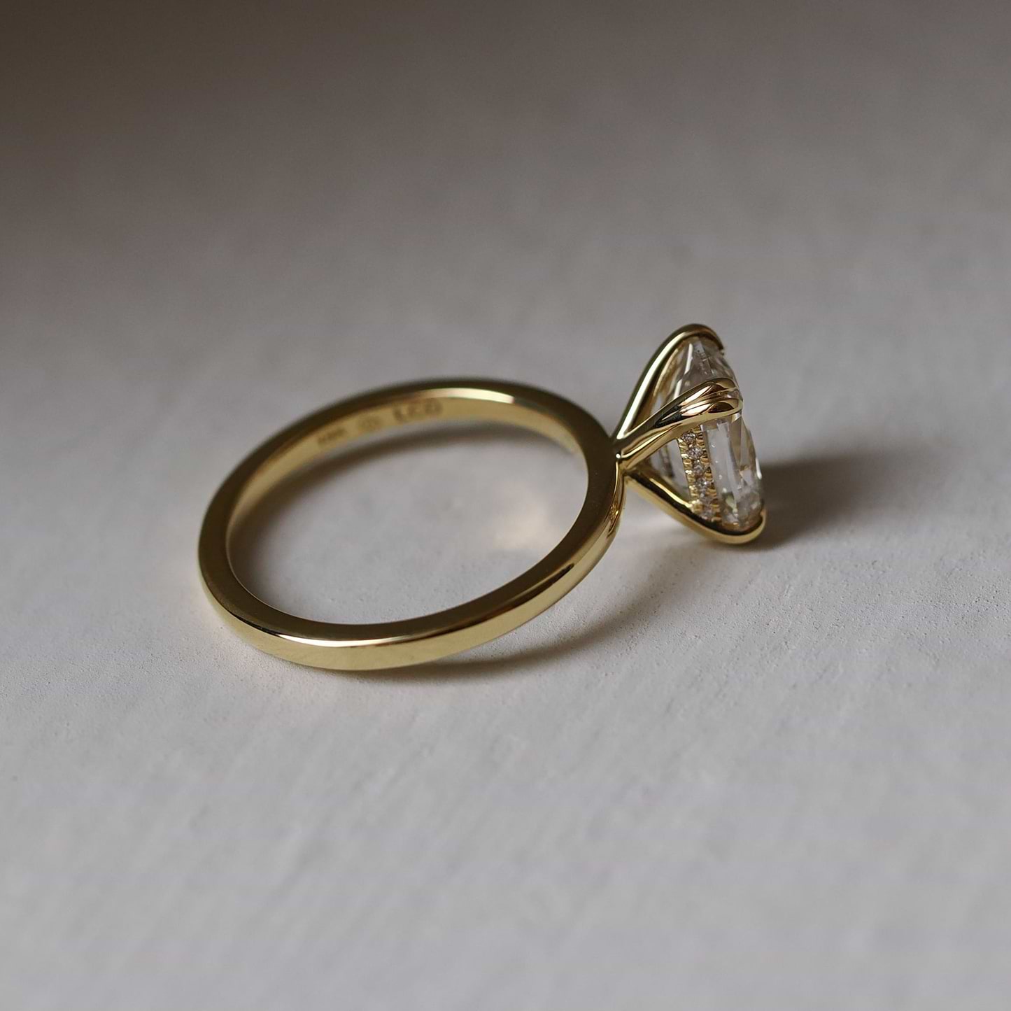 SOLD Old Mine Cut 2.41ct Lab Diamond Hidden Halo Ring