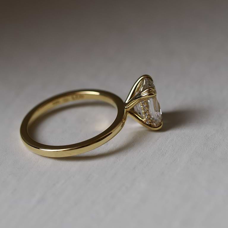 SOLD Old Mine Cut 2.41ct Lab Diamond Hidden Halo Ring