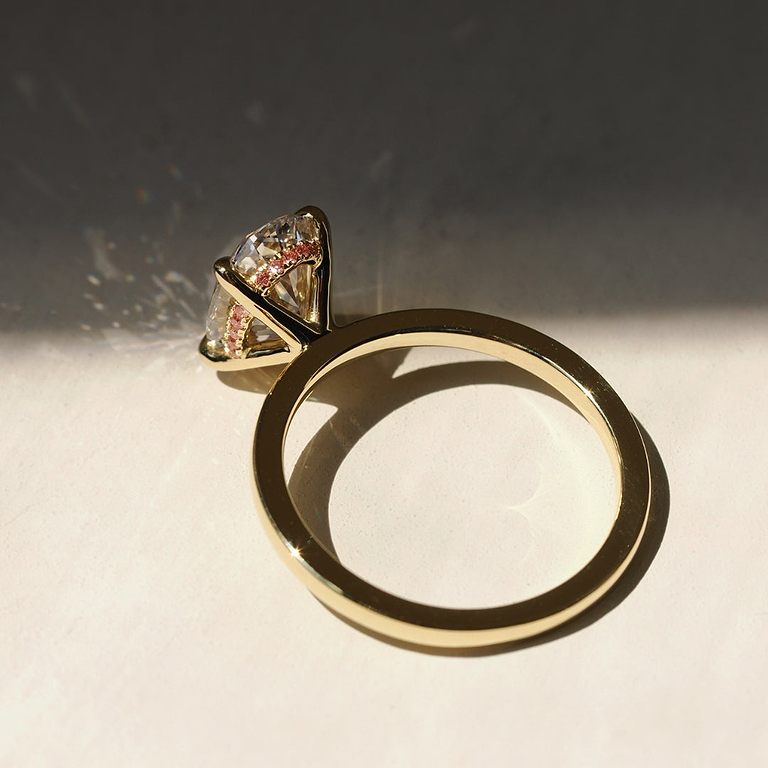 SOLD Oval Cut 2.23ct Pink Diamond Hidden Halo Ring