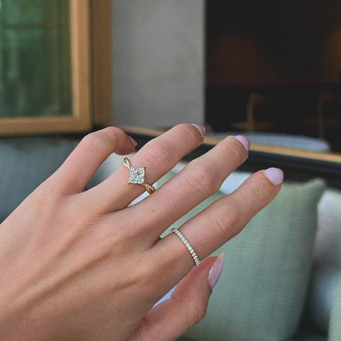 Princess Cut 2.00ct Diamond Pave Twist Ring