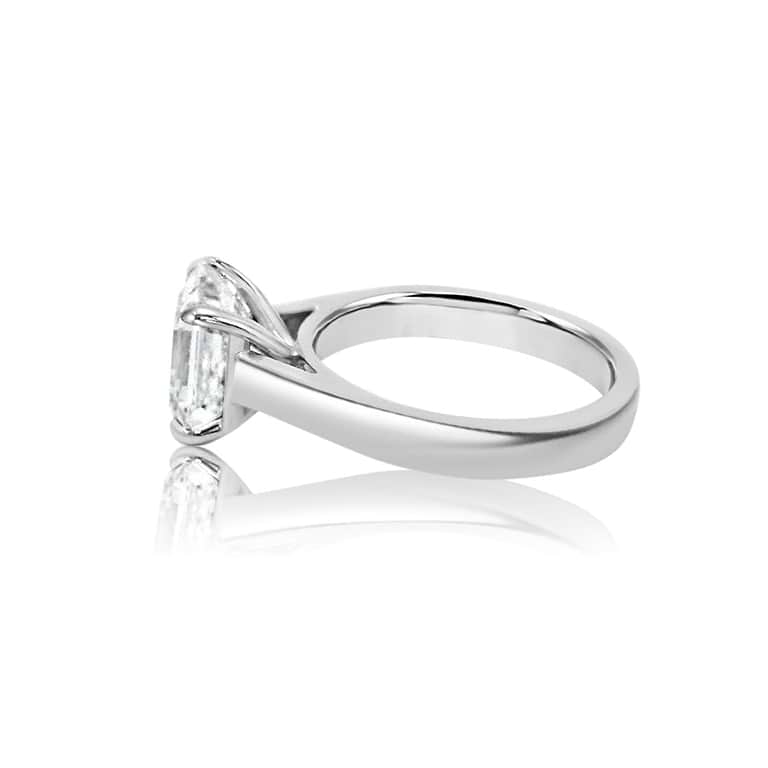 SOLD Asscher Cut 3.33ct Wide Cathedral White Gold Ring