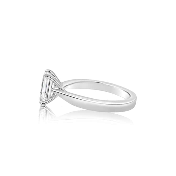 Emerald Cut 1.02ct Mini Cathedral White Gold Ring