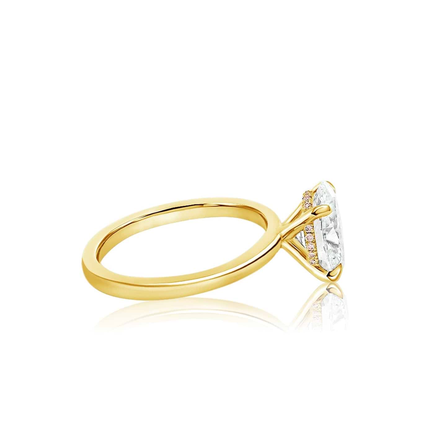 SOLD Oval Cut 2.23ct Pink Diamond Hidden Halo Ring
