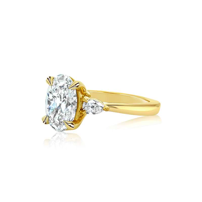 SOLD Oval 1.71ct D VS2 IGI Lab Diamond 3 Stone Ring