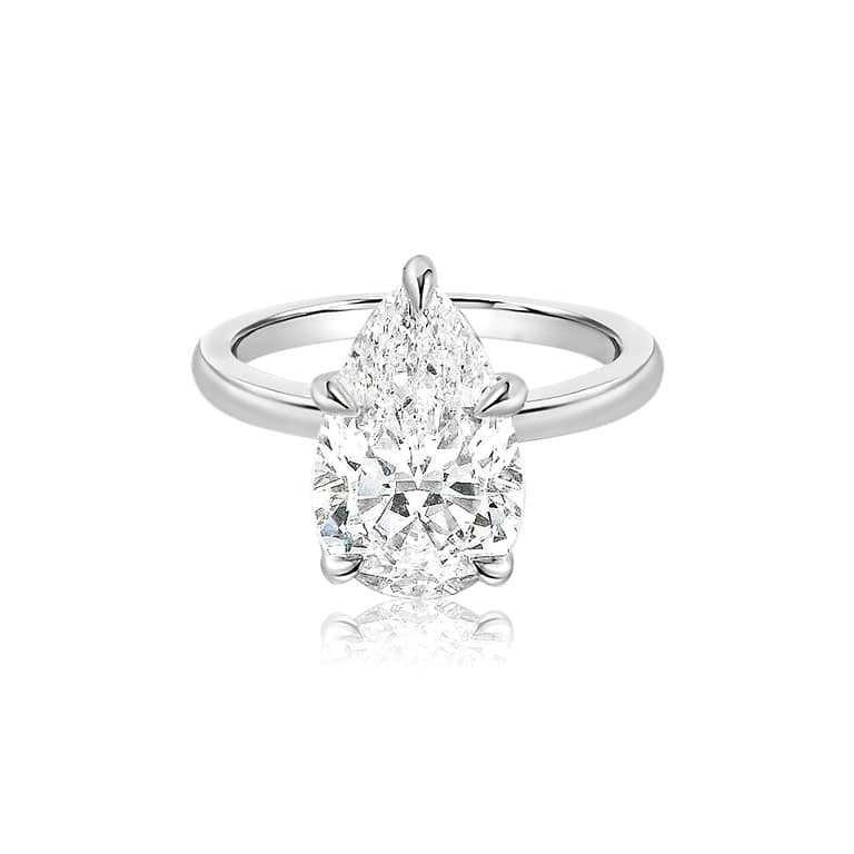 SOLD Pear 2.57ct Hidden Halo 5 Prong Ring