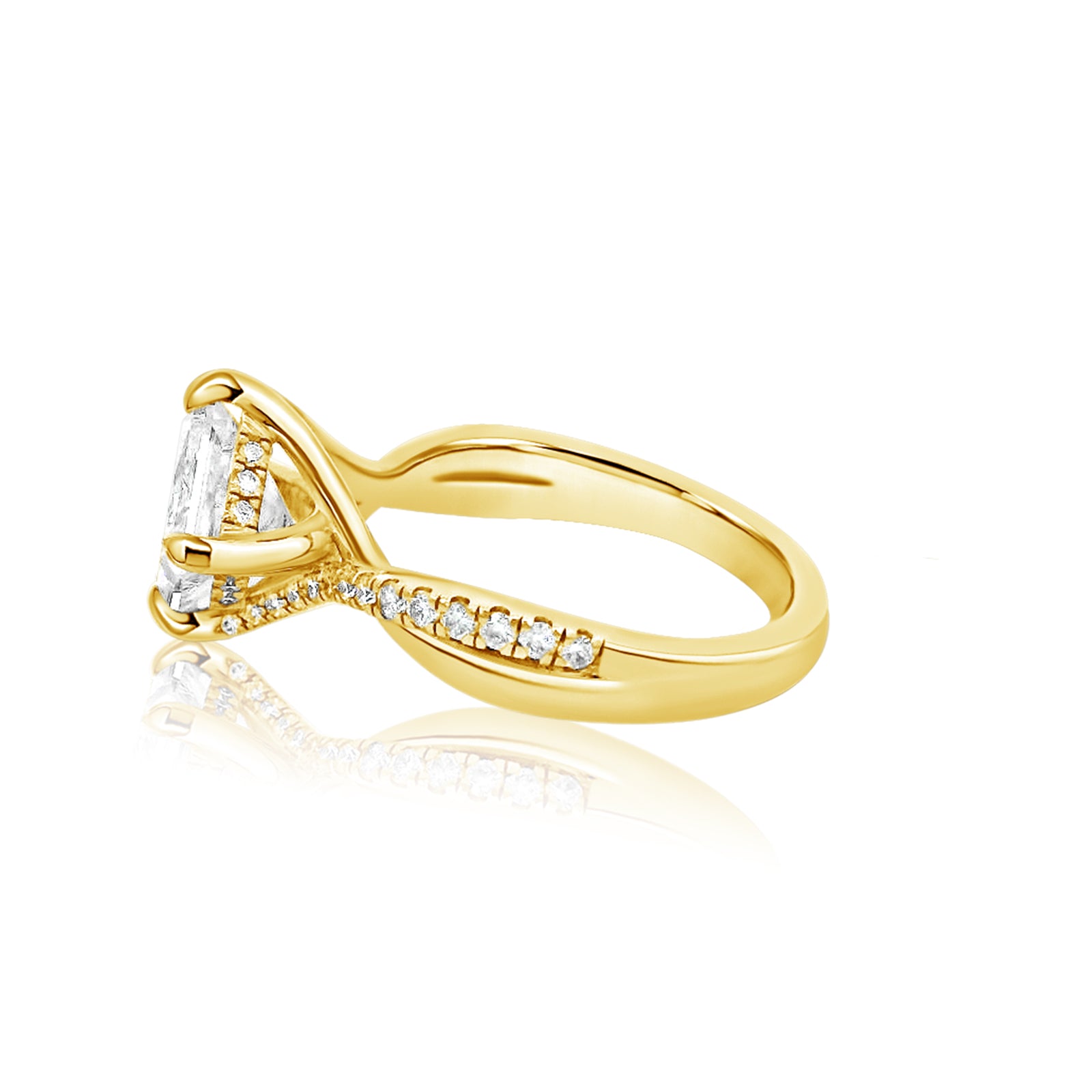 Princess Cut 2.00ct Diamond Pave Twist Ring
