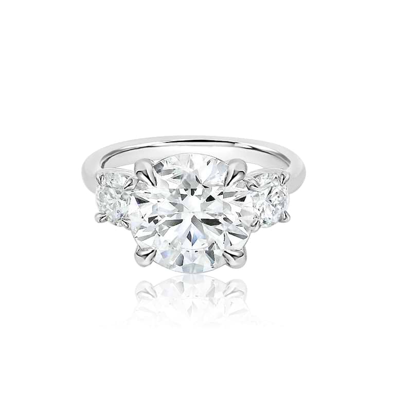 Round 3.43ct Three Stone Diamond Ring