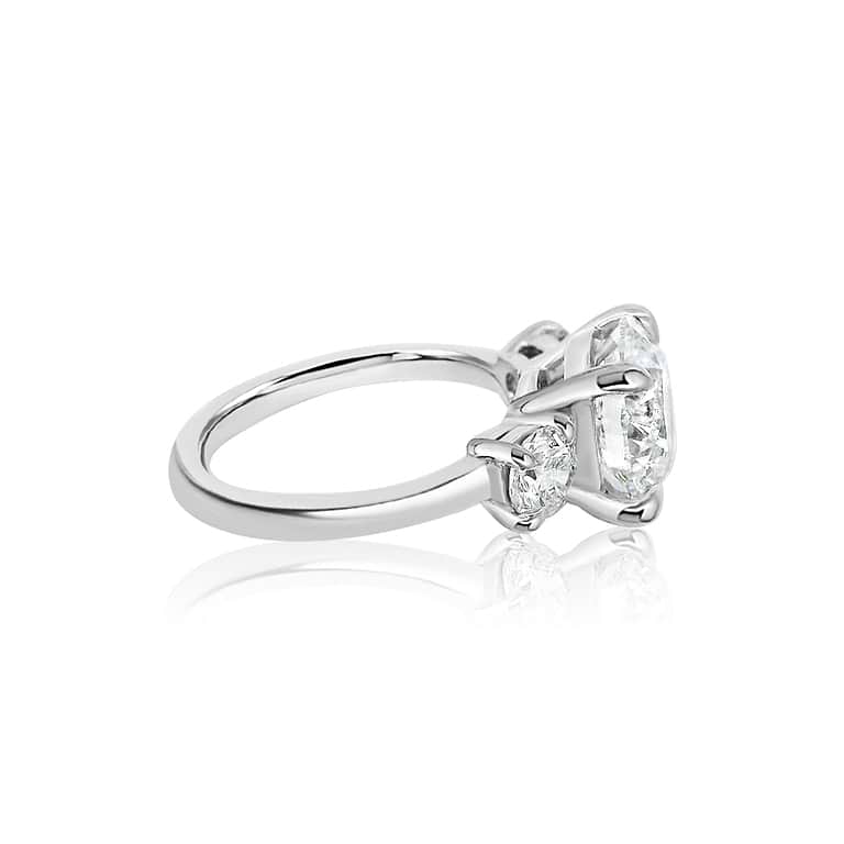 Round 3.43ct Three Stone Diamond Ring
