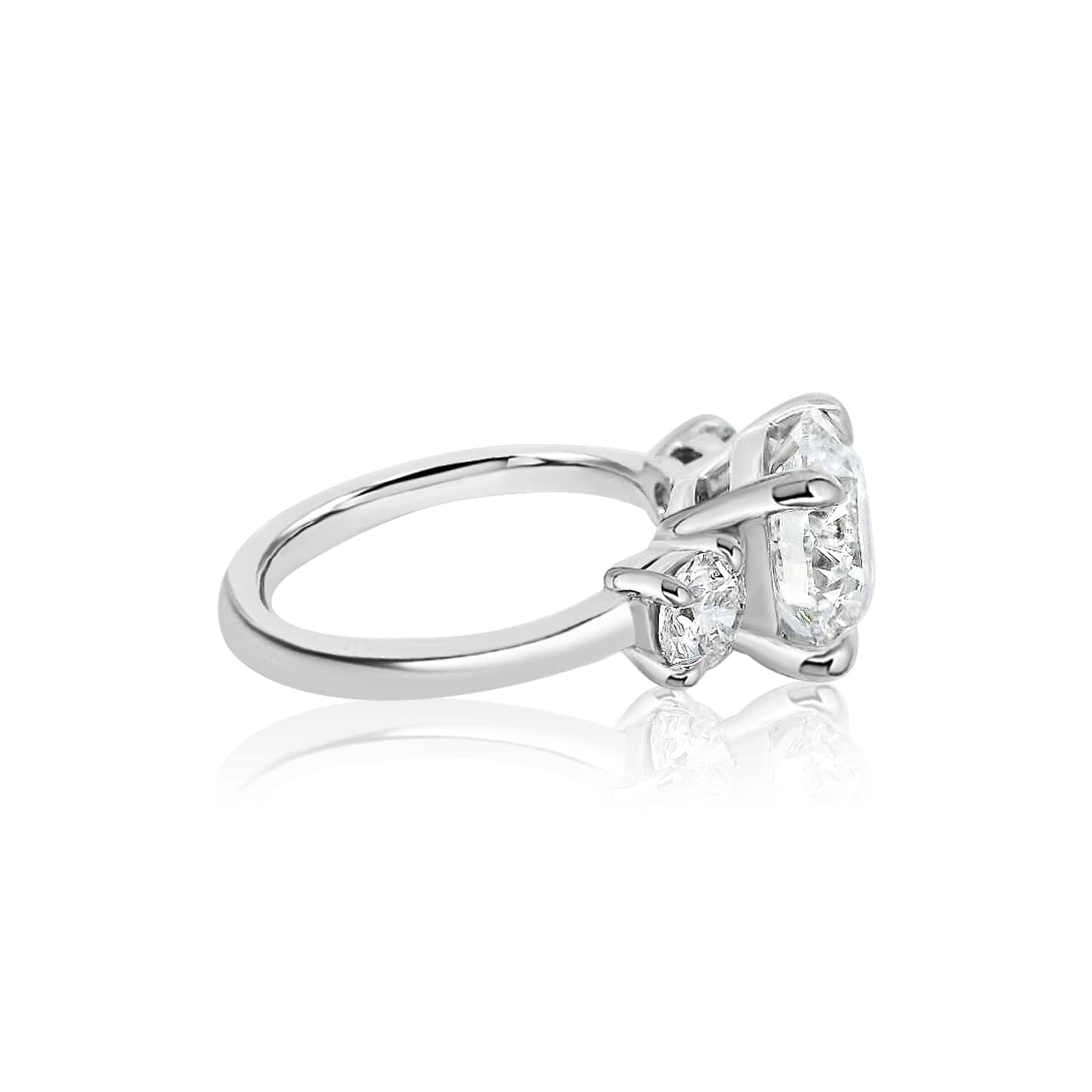 Round 3.43ct Three Stone Diamond Ring