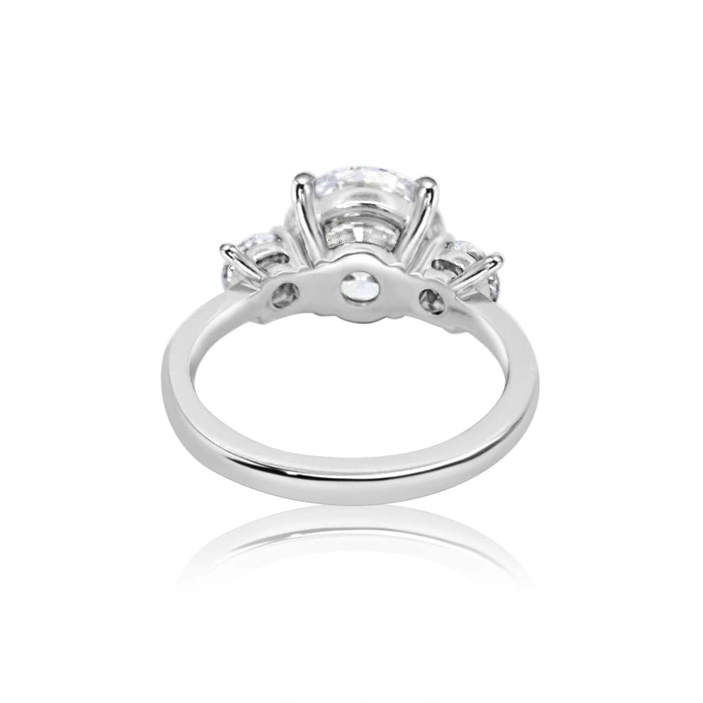 Round 3.43ct Three Stone Diamond Ring
