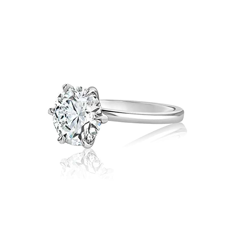 SOLD Round 3.20ct E VS2 IGI Lab Diamond Platinum Solitaire