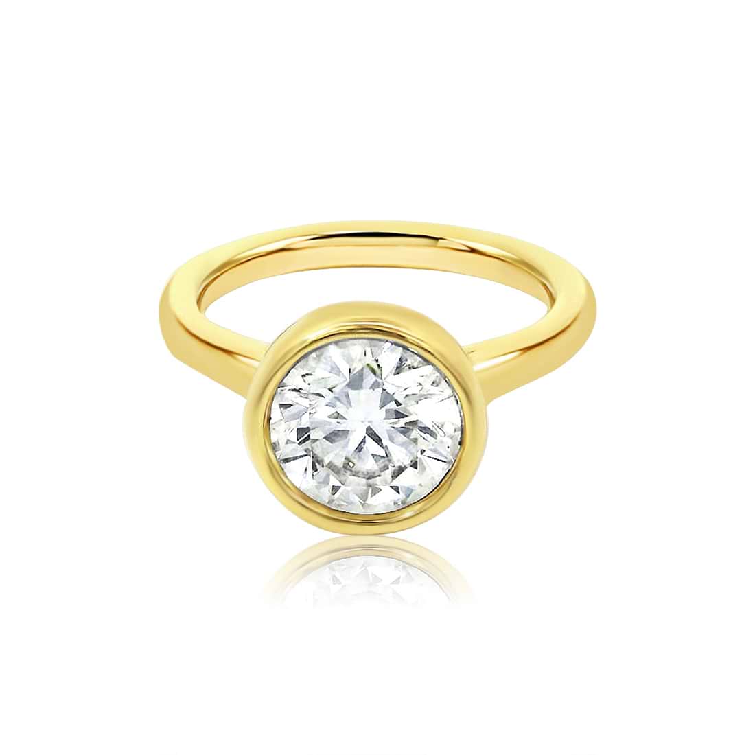 Round Cut 1.30ct Cathedral Bezel Diamond Ring