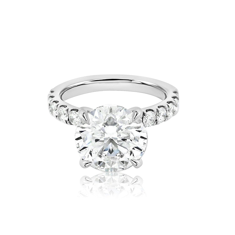 SOLD Round 3.33ct Medium Pave Diamond Ring