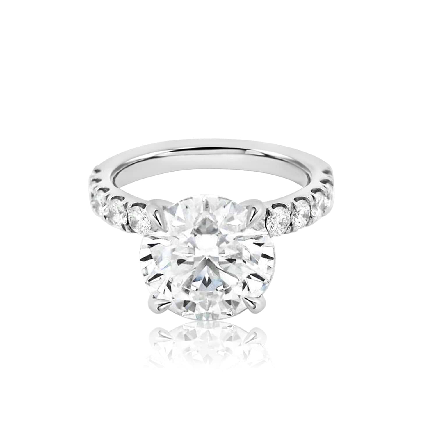 SOLD Round 3.33ct Medium Pave Diamond Ring