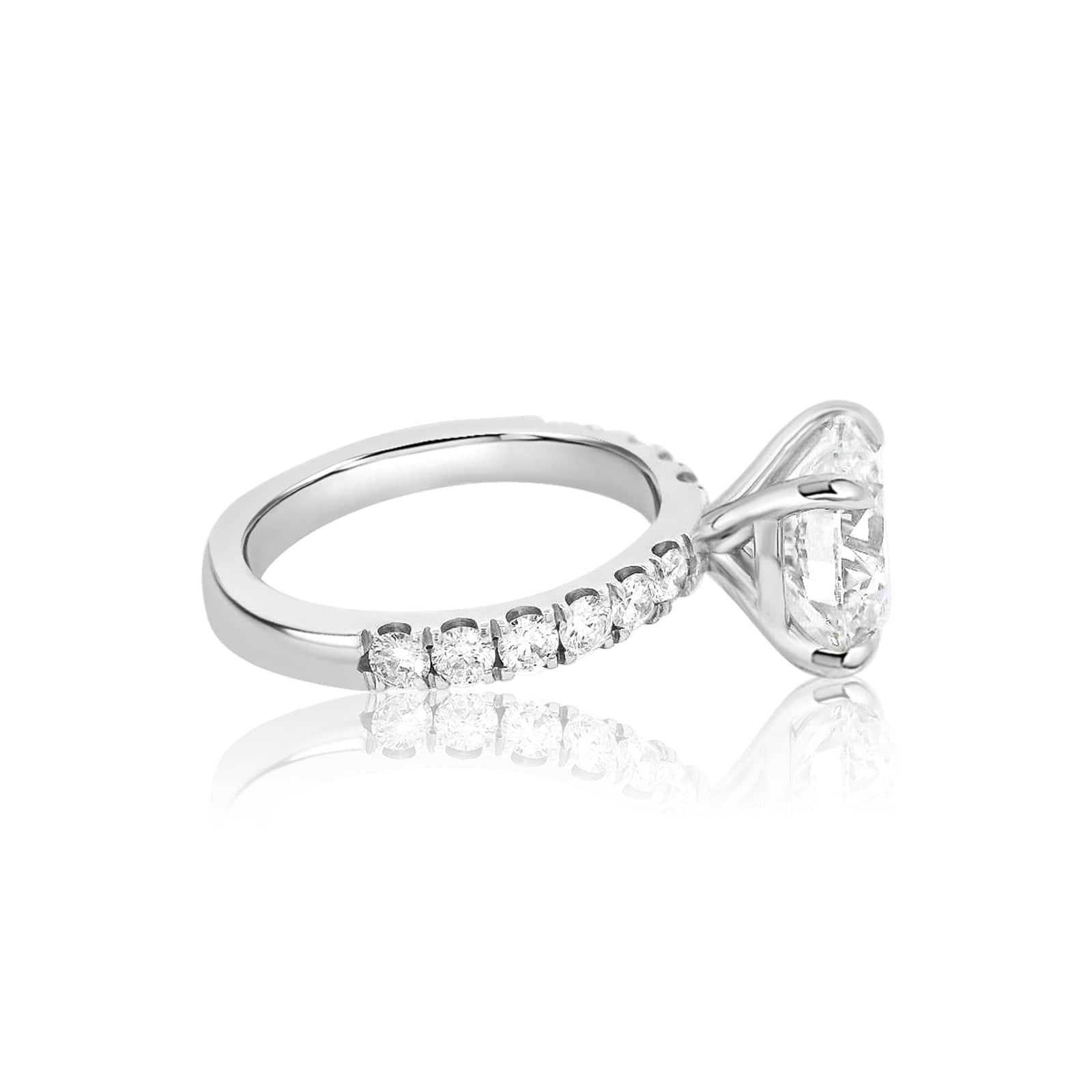SOLD Round 3.33ct Medium Pave Diamond Ring