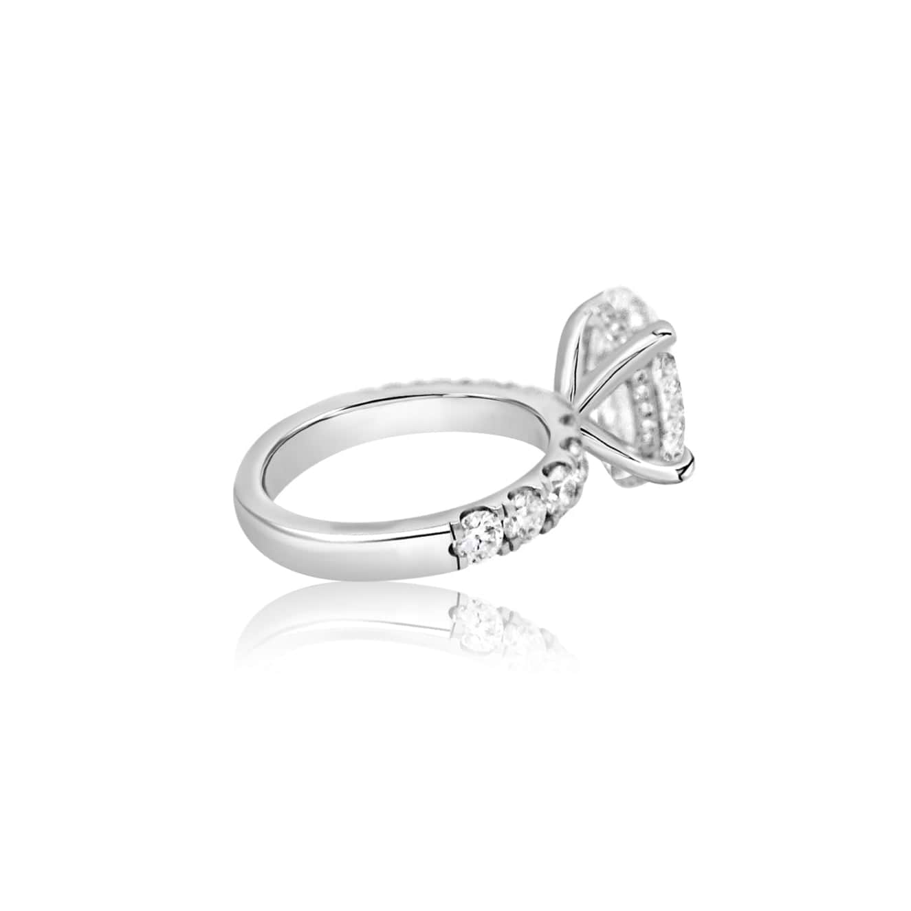 SOLD Oval 3.23ct G VS2 IGI Lab Diamond Wide Pave Band Ring
