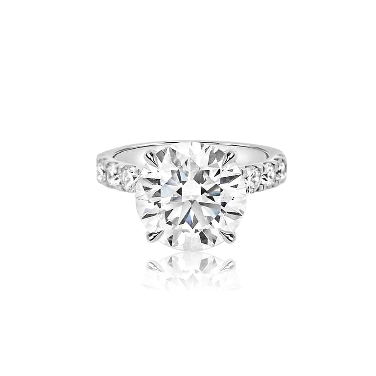 SOLD Round 4.48ct F VVS2 IGI Lab Diamond Wide Pave Ring
