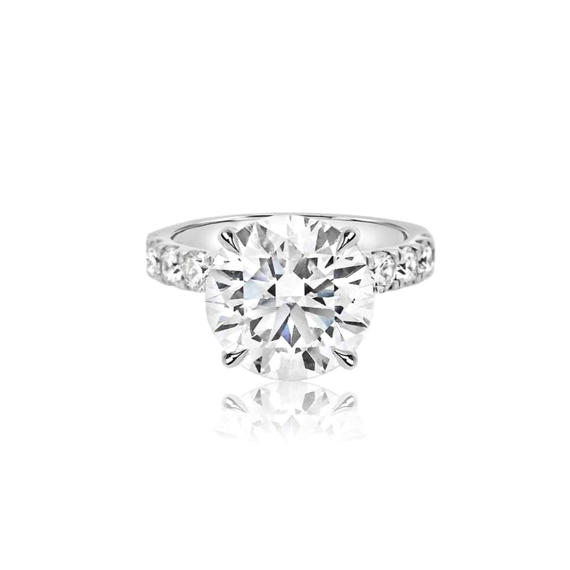 SOLD Round 4.48ct F VVS2 IGI Lab Diamond Wide Pave Ring