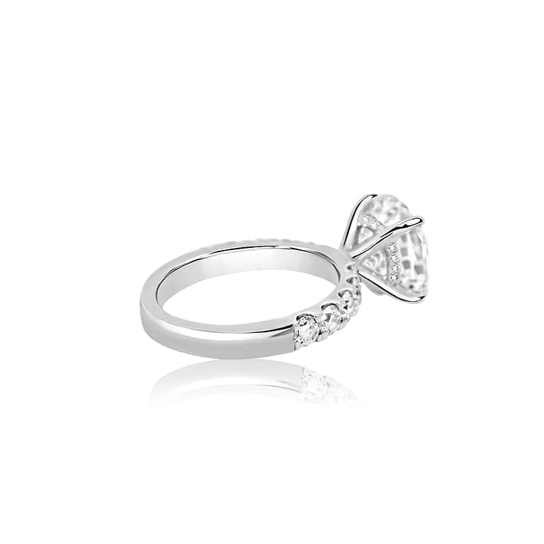 SOLD Round 4.48ct F VVS2 IGI Lab Diamond Wide Pave Ring