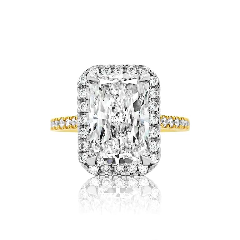 SOLD Radiant 5.22ct GVS1 IGI Lab Diamond Halo Ring