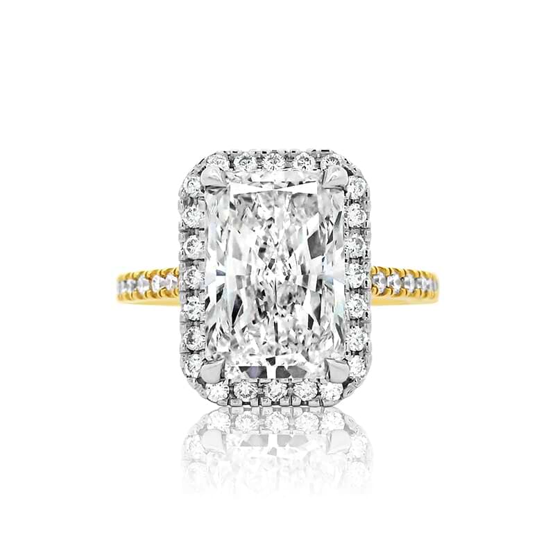 SOLD Radiant 5.22ct GVS1 IGI Lab Diamond Halo Ring