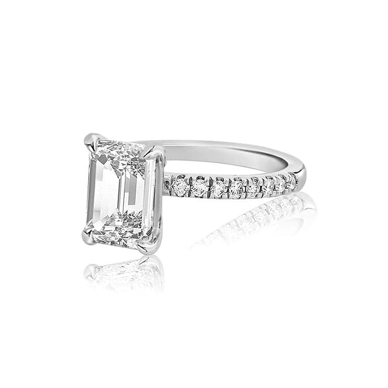 Emerald 2.04ct Pave Diamond Ring