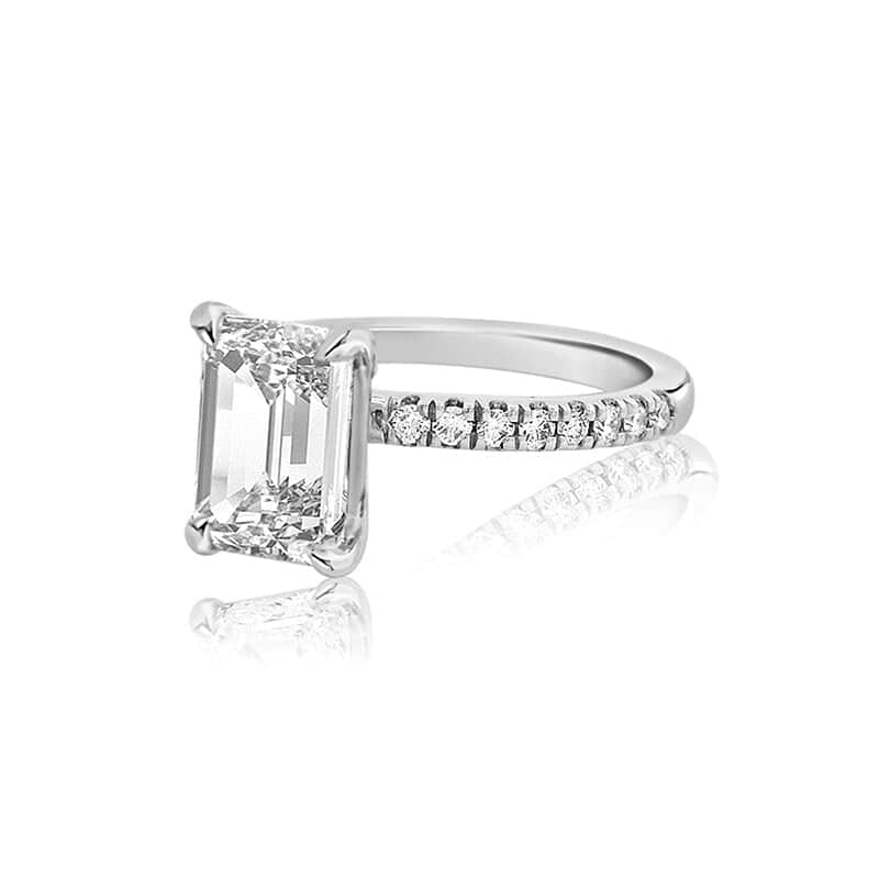 Emerald 2.04ct Pave Diamond Ring