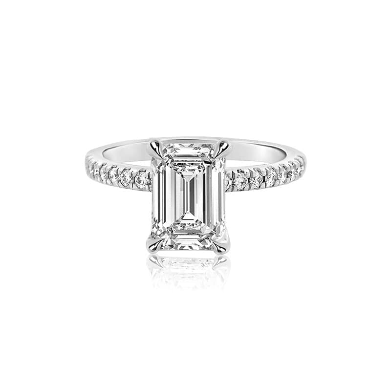 Emerald 2.04ct Pave Diamond Ring