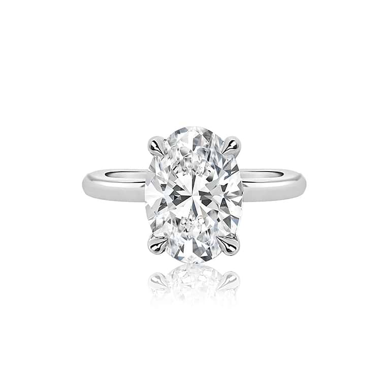 SOLD Oval 3.01ct D VS1 GIA Lab Diamond Hidden Halo Solitaire