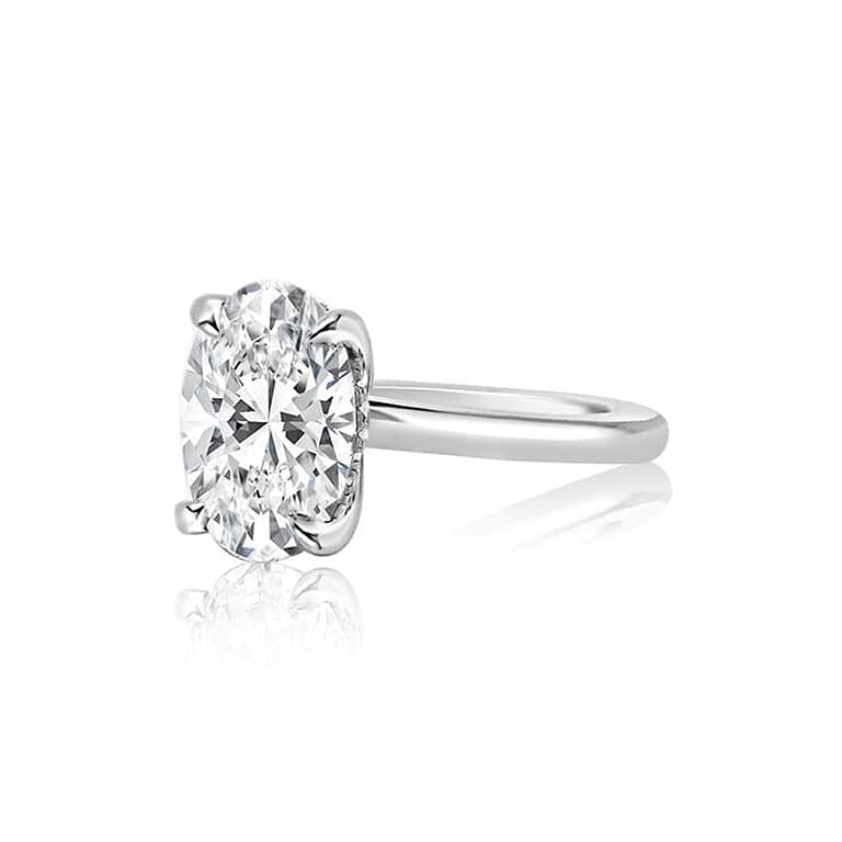 SOLD Oval 3.01ct D VS1 GIA Lab Diamond Hidden Halo Solitaire
