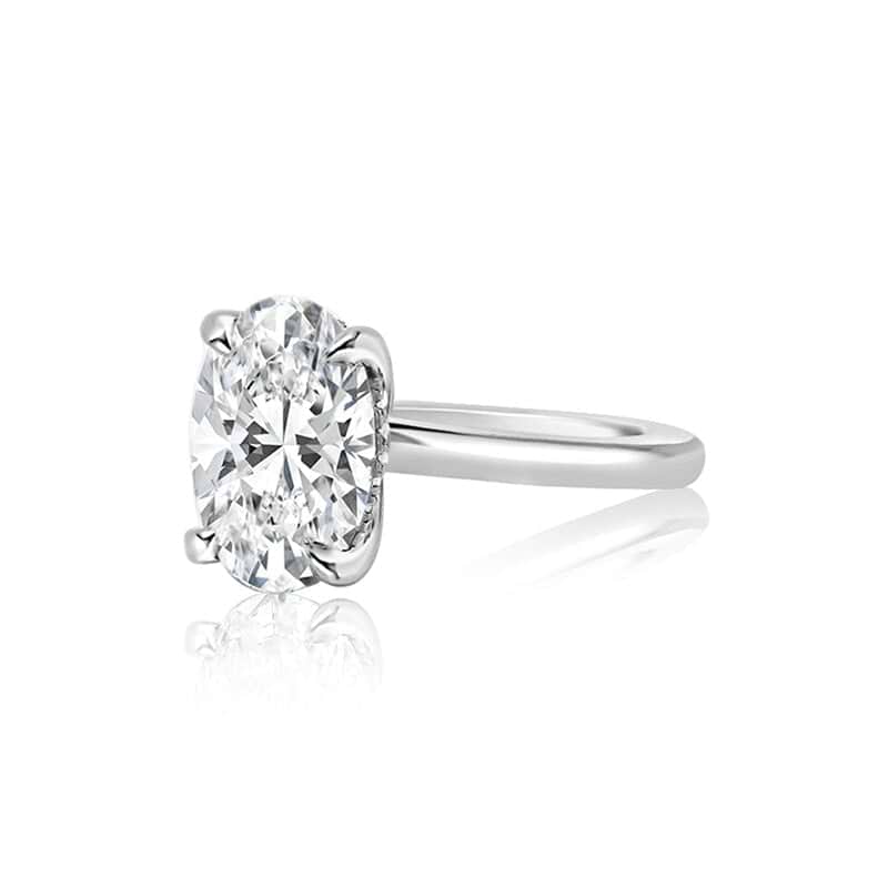 SOLD Oval 3.01ct D VS1 GIA Lab Diamond Hidden Halo Solitaire
