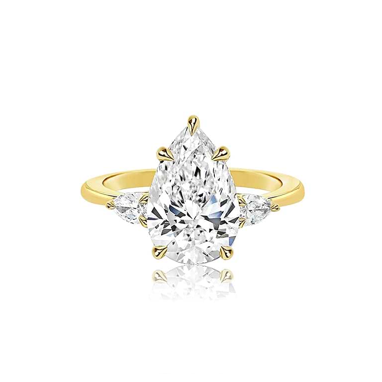 SOLD Pear 2.20ct F VS1 IGI Lab Diamond 3 Stone Ring
