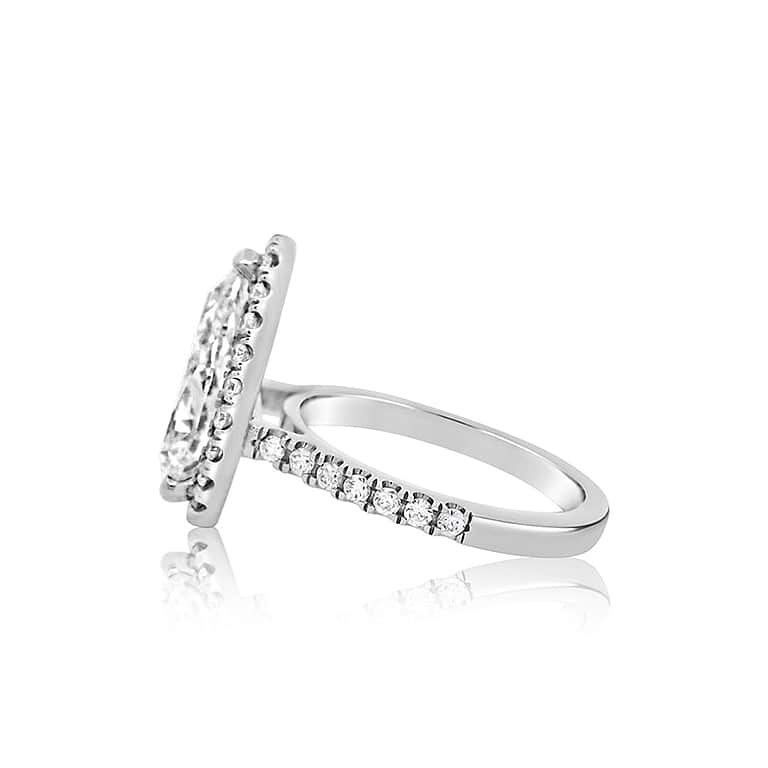 SOLD Pear 3.32ct Halo Diamond Ring