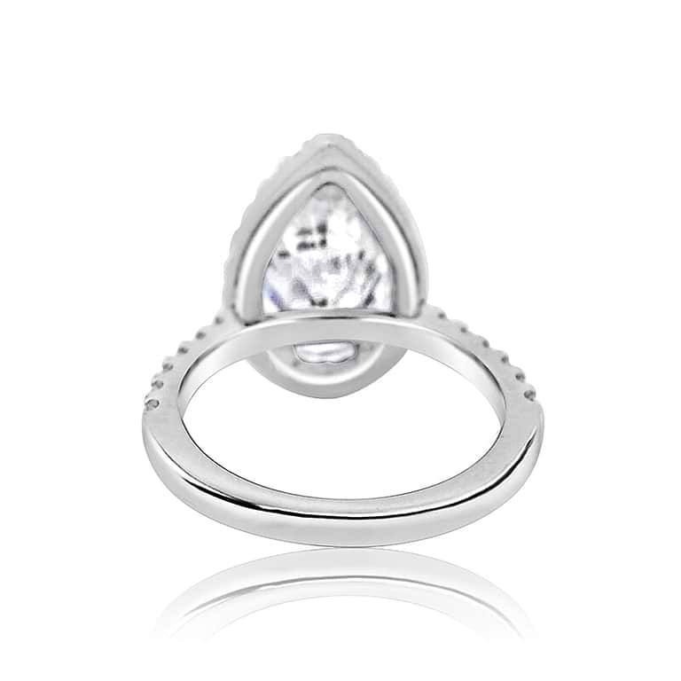 SOLD Pear 3.32ct Halo Diamond Ring