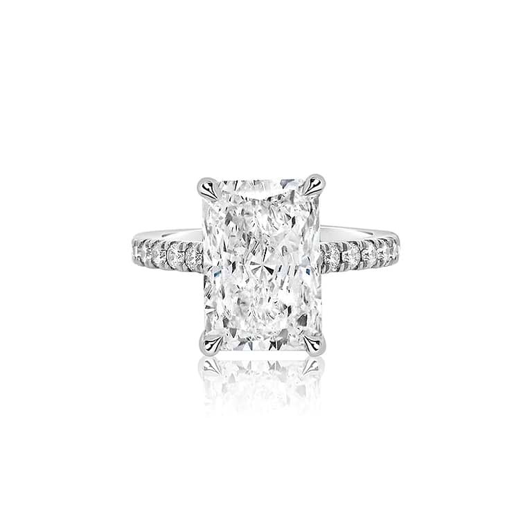 SOLD Radiant 4.46ct E VS1 IGI Lab Diamond Platinum Ring
