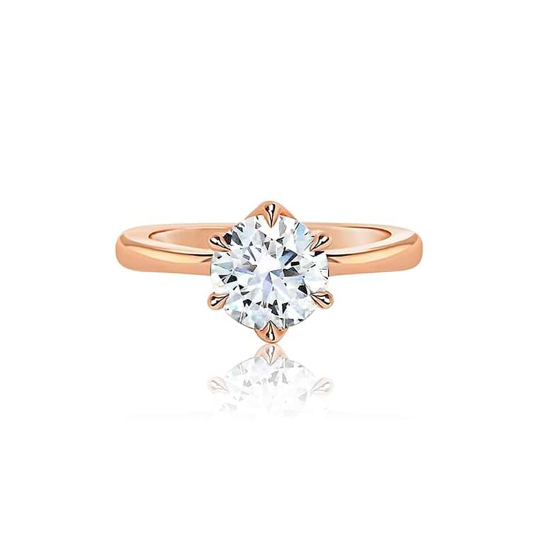 Round 1.36ct E VVS2 IGI Lab Diamond 6 Prong Mini Cathedral