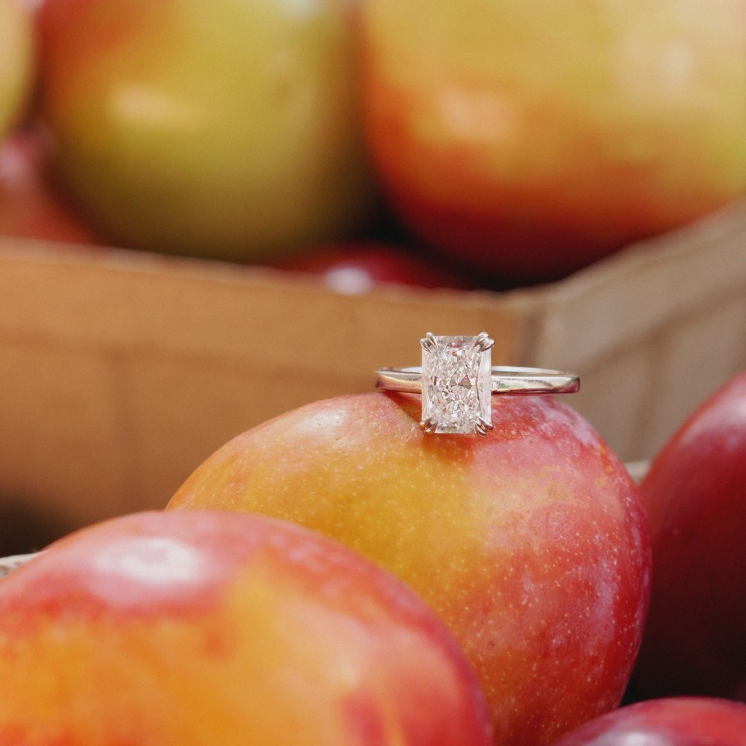 Radiant Cut 2.76ct Double Prong Cathedral Ring